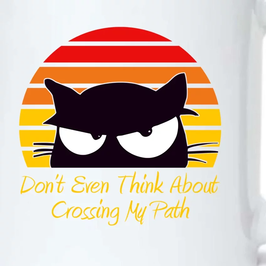 Black Cat Crossing His Path Funny Novelty Gift Black Color Changing Mug