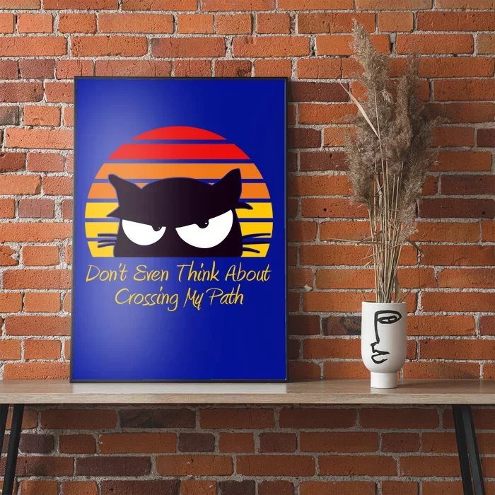 Black Cat Crossing His Path Funny Novelty Gift Poster