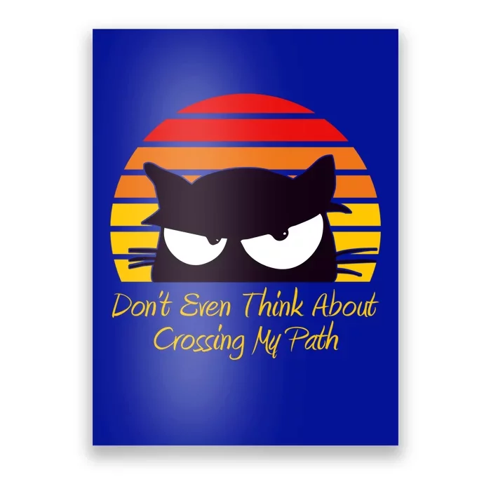 Black Cat Crossing His Path Funny Novelty Gift Poster