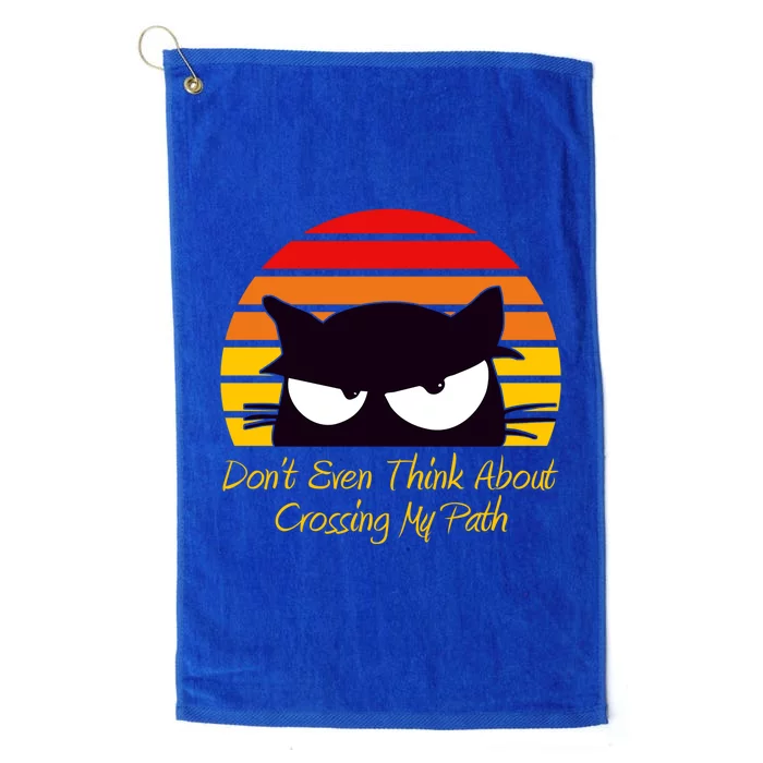 Black Cat Crossing His Path Funny Novelty Gift Platinum Collection Golf Towel