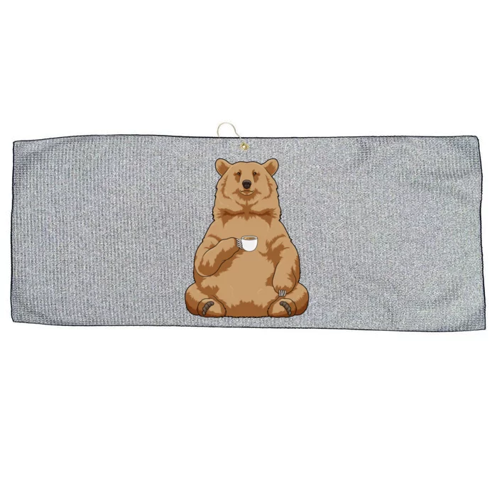 Bear Coffee Cup Gift Large Microfiber Waffle Golf Towel