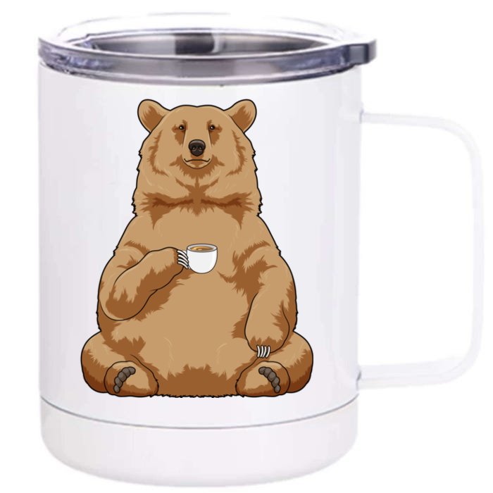 Bear Coffee Cup Gift Front & Back 12oz Stainless Steel Tumbler Cup