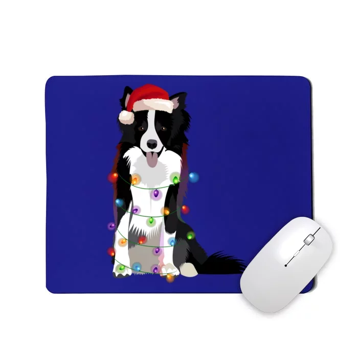 Border Collie Christmas Lights Xmas Dog Lover Cute Gift Mousepad