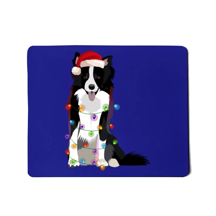 Border Collie Christmas Lights Xmas Dog Lover Cute Gift Mousepad