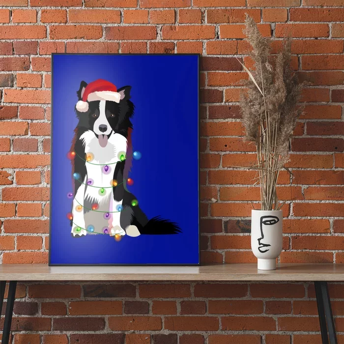 Border Collie Christmas Lights Xmas Dog Lover Cute Gift Poster