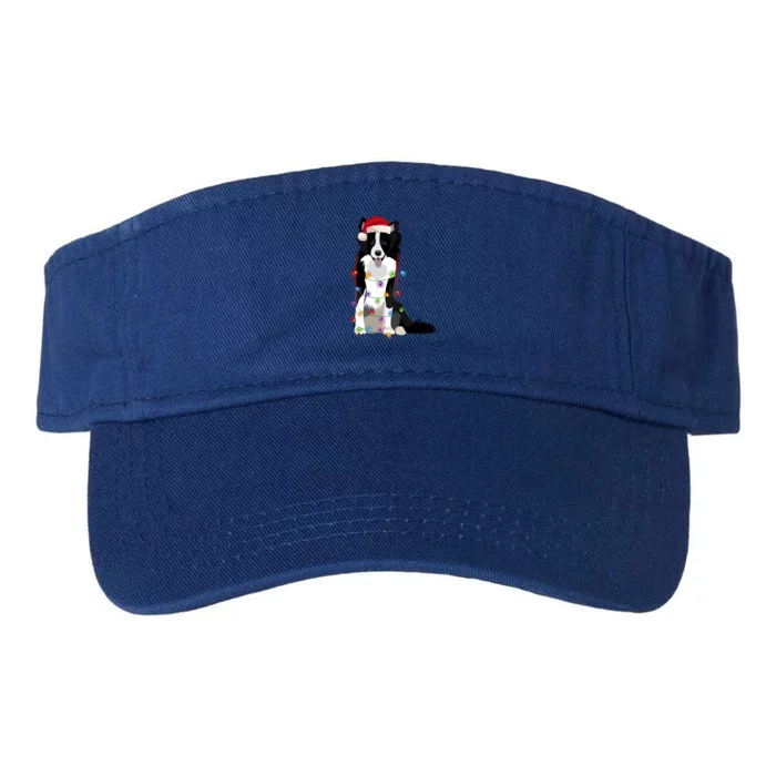 Border Collie Christmas Lights Xmas Dog Lover Cute Gift Valucap Bio-Washed Visor