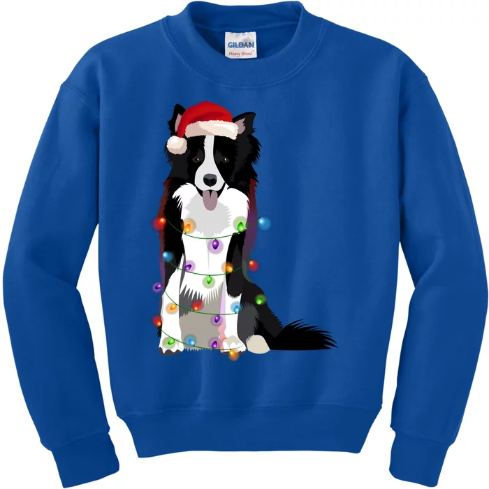 Border Collie Christmas Lights Xmas Dog Lover Cute Gift Kids Sweatshirt