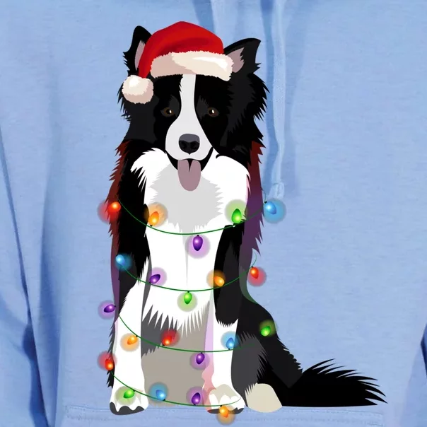 Border Collie Christmas Lights Xmas Dog Lover Cute Gift Unisex Surf Hoodie