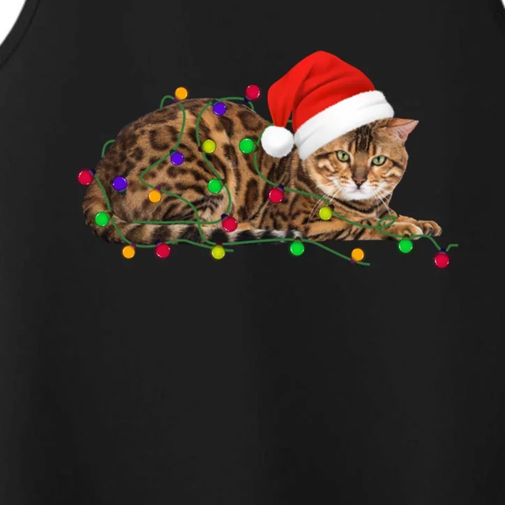 Bengal Cat Christmas Lights Xmas Cat Lover Great Gift Performance Tank