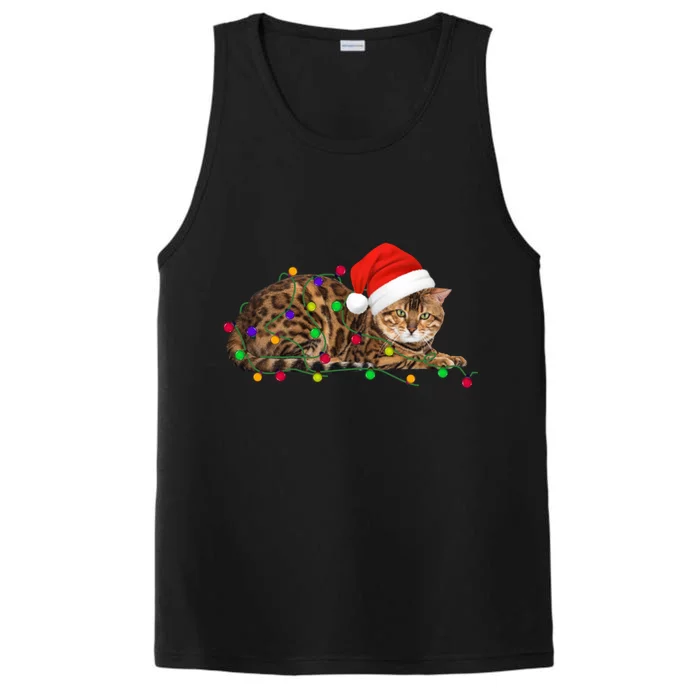 Bengal Cat Christmas Lights Xmas Cat Lover Great Gift Performance Tank