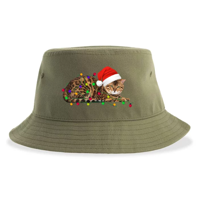 Bengal Cat Christmas Lights Xmas Cat Lover Great Gift Sustainable Bucket Hat