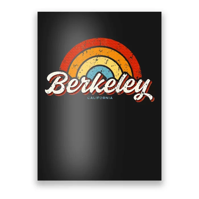 Berkeley California Ca Vintage Rainbow Retro 70s Poster