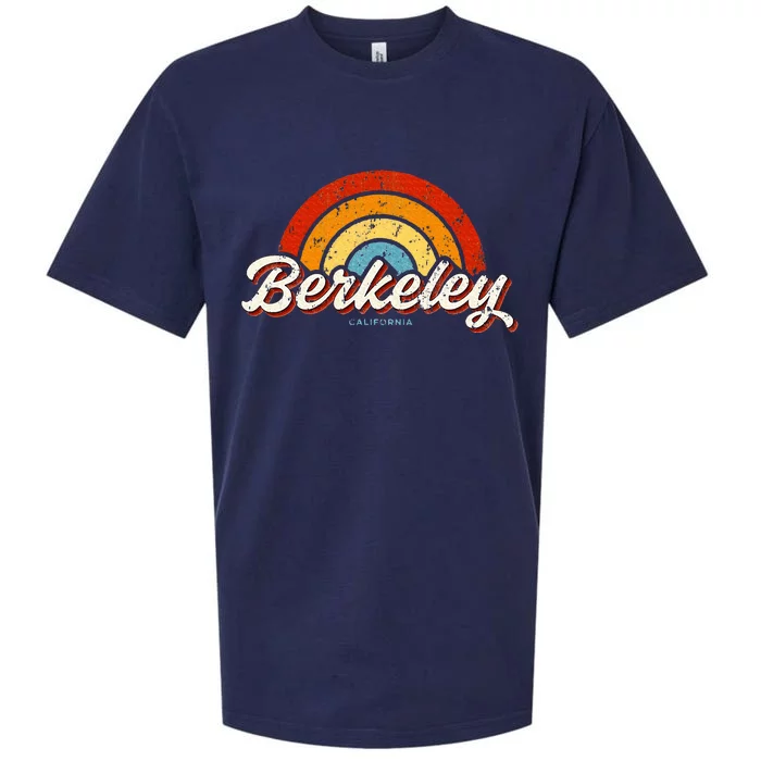 Berkeley California Ca Vintage Rainbow Retro 70s Sueded Cloud Jersey T-Shirt