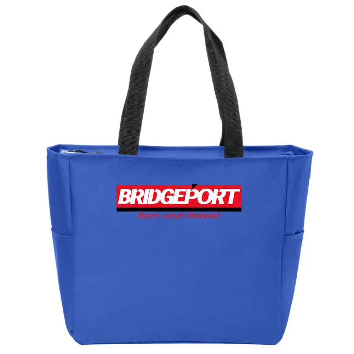 Bridgeport Connecticut Caldor Born And Raised Zip Tote Bag