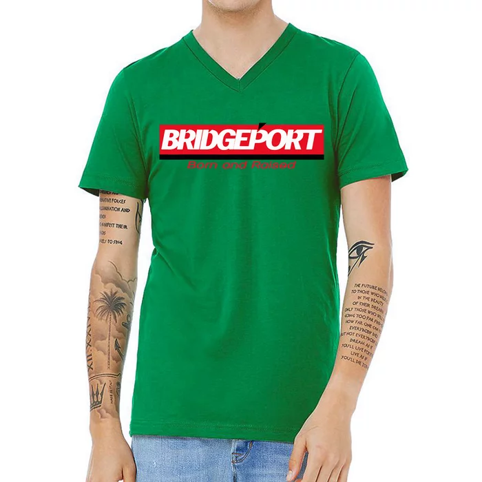 Bridgeport Connecticut Caldor Born And Raised V-Neck T-Shirt