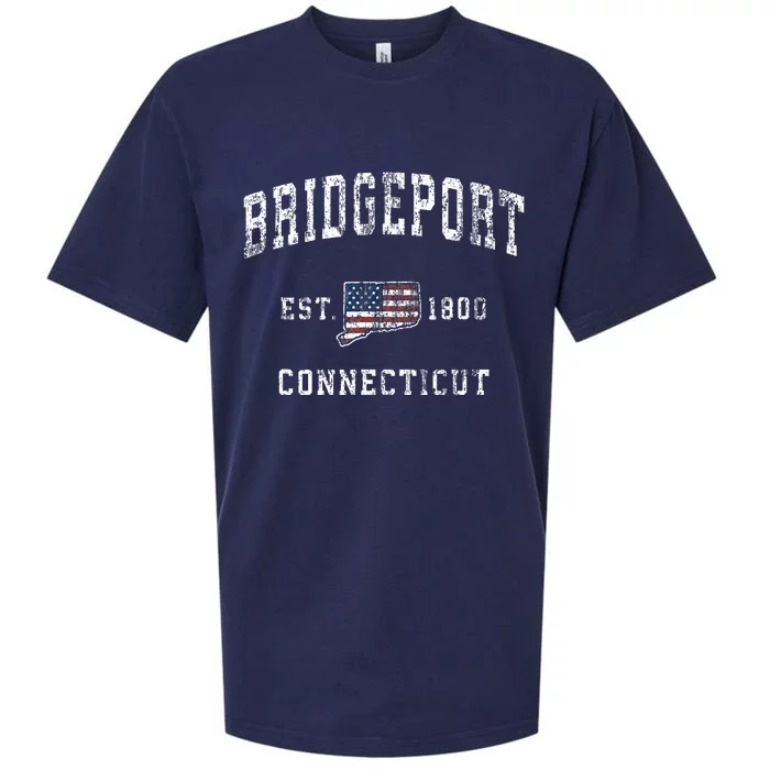 Bridgeport Connecticut Ct Vintage American Flag Sueded Cloud Jersey T-Shirt