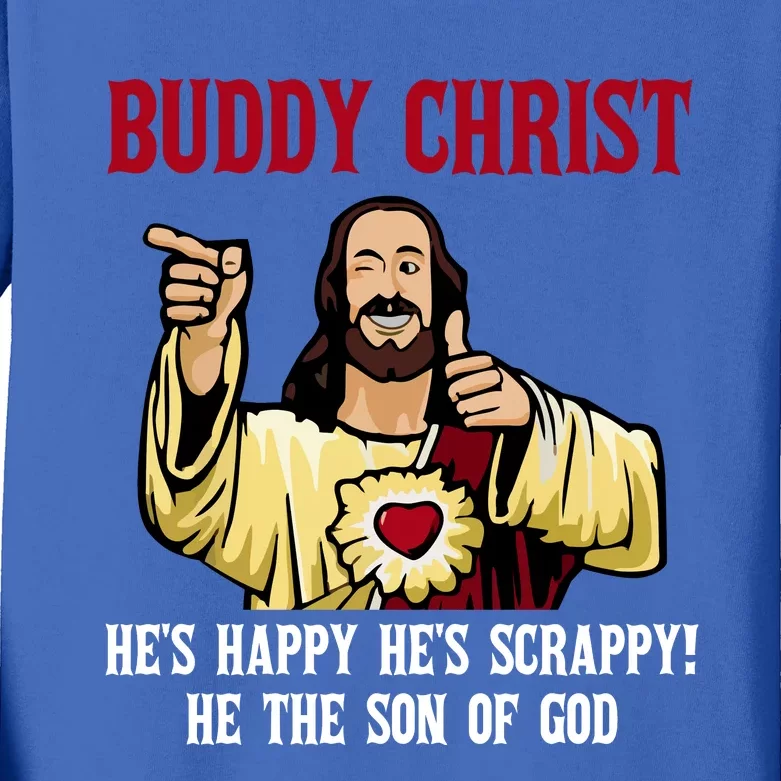 Buddy Christ Christmas Cool Jesus Religious Christian Kids Long Sleeve Shirt