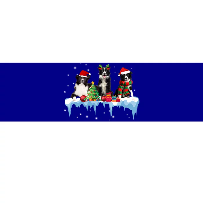 Border Collie Christmas Reindeer Santa Hat Scraf Xmas Pajama Gift Bumper Sticker