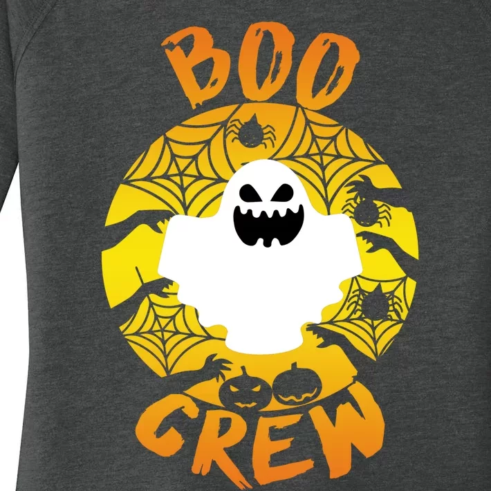 Boo Crew Cute Halloween Ghost Women's Perfect Tri Tunic Long Sleeve Shirt