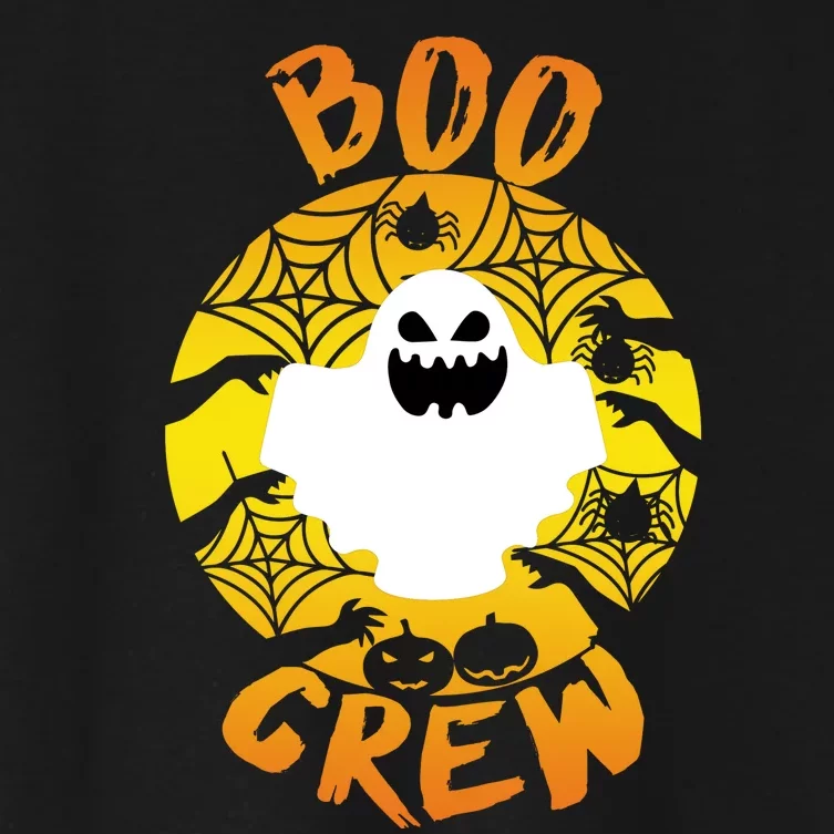 Boo Crew Cute Halloween Ghost Women's Crop Top Tee