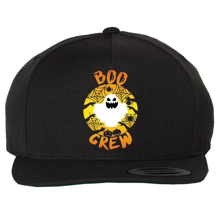 Boo Crew Cute Halloween Ghost Wool Snapback Cap