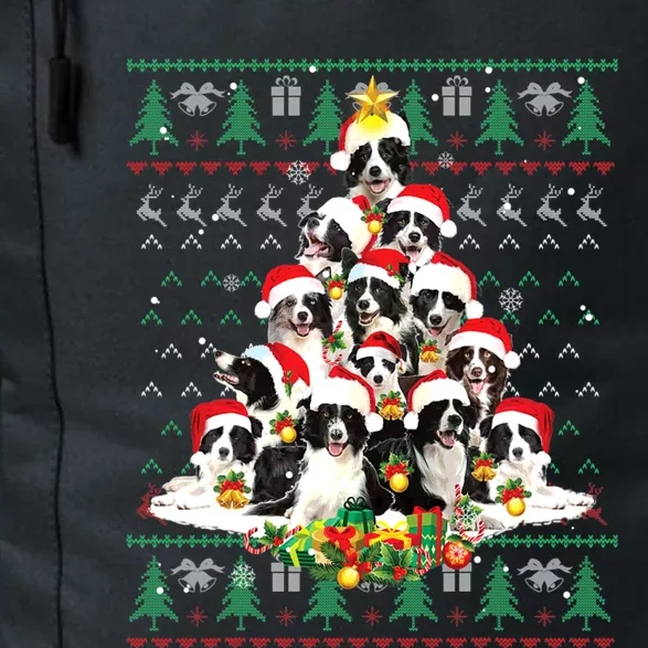 Border Collie Christmas Tree Ugly Sweater Dog Puppy Lover Gift Daily Commute Backpack