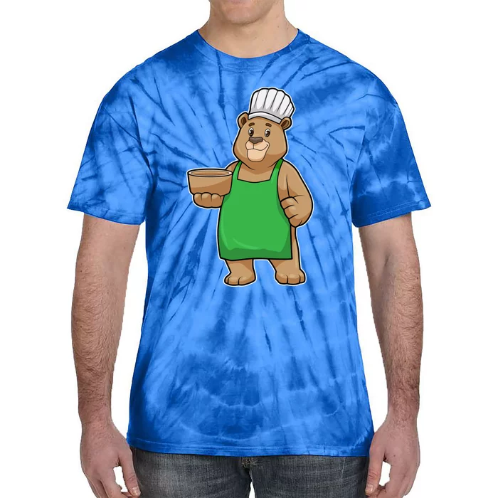 Bear Cook Chef Hat Bowl Gift Tie-Dye T-Shirt