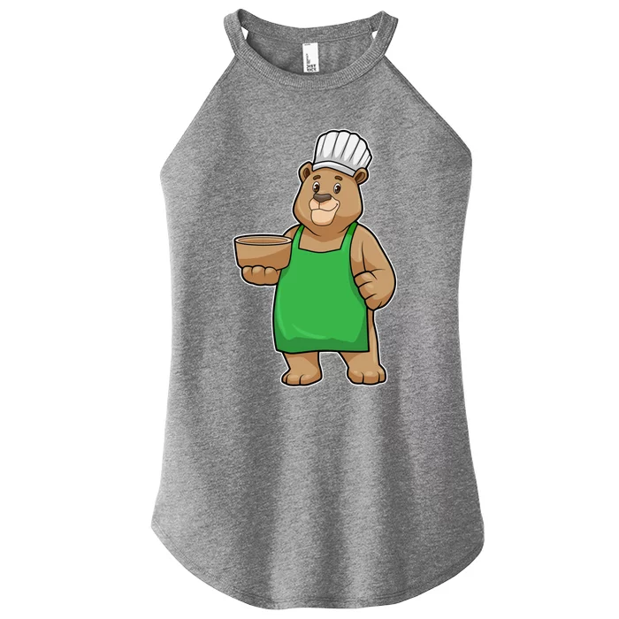 Bear Cook Chef Hat Bowl Gift Women’s Perfect Tri Rocker Tank