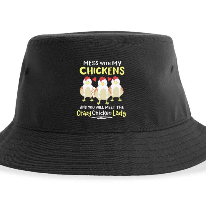 Backyard Crazy Chicken Lady Wo Farmer Sustainable Bucket Hat