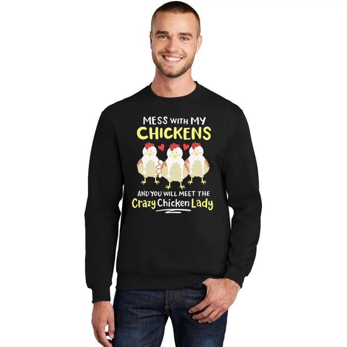 Backyard Crazy Chicken Lady Wo Farmer Tall Sweatshirt