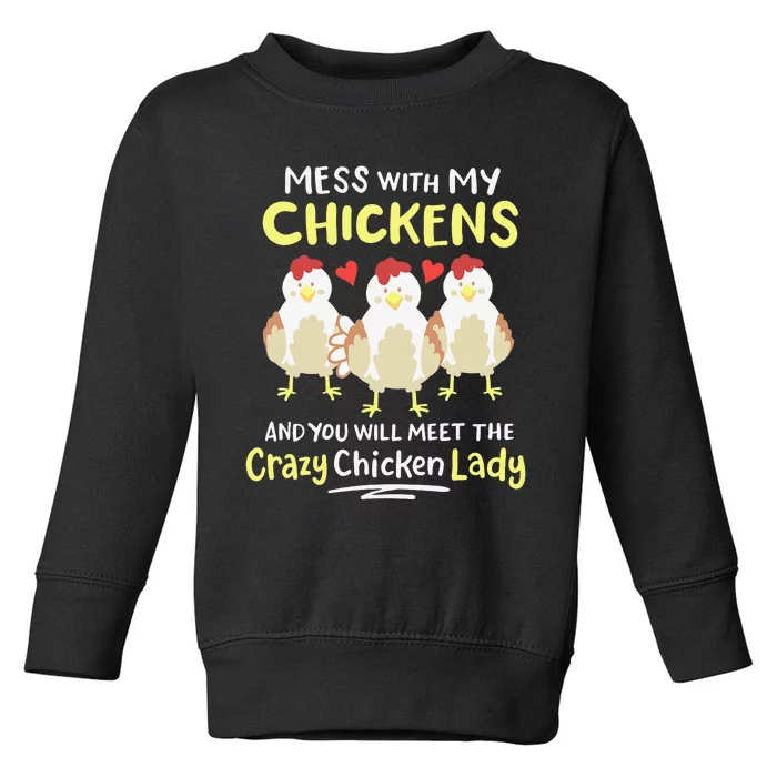 Backyard Crazy Chicken Lady Wo Farmer Toddler Sweatshirt