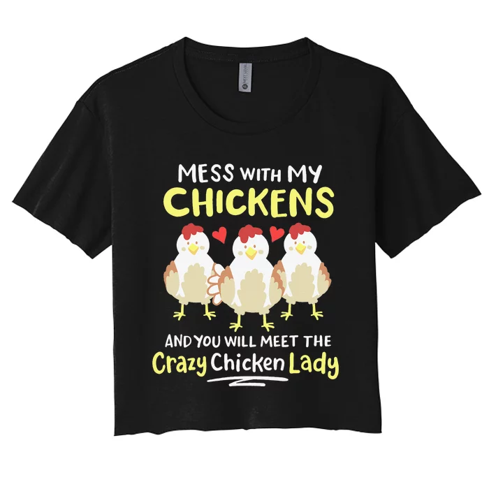 Backyard Crazy Chicken Lady Wo Farmer Women's Crop Top Tee