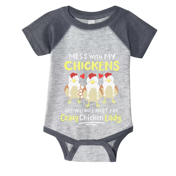 Backyard Crazy Chicken Lady Wo Farmer Infant Baby Jersey Bodysuit