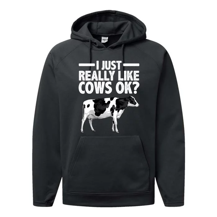 Best Cow Design Cattle Farming Dairy Cow Lover Performance Fleece Hoodie