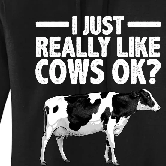 Best Cow Design Cattle Farming Dairy Cow Lover Women's Pullover Hoodie