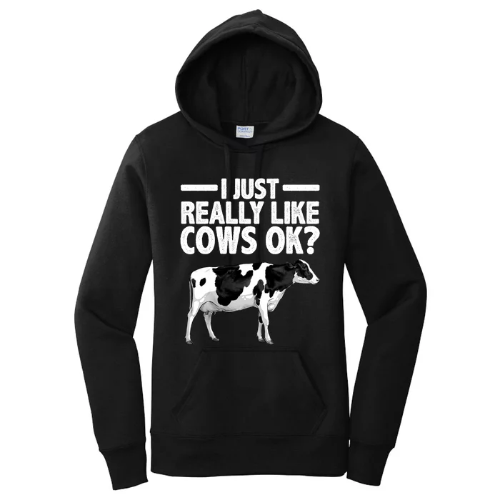 Best Cow Design Cattle Farming Dairy Cow Lover Women's Pullover Hoodie