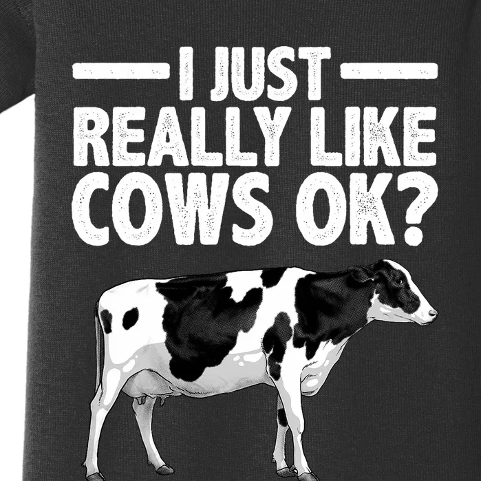 Best Cow Design Cattle Farming Dairy Cow Lover Baby Bodysuit