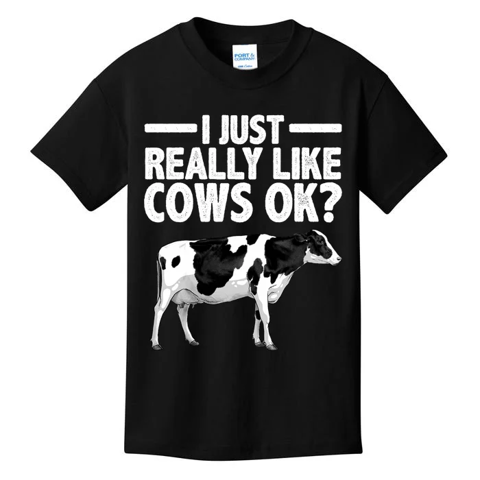 Best Cow Design Cattle Farming Dairy Cow Lover Kids T-Shirt