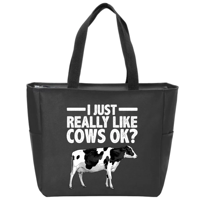 Best Cow Design Cattle Farming Dairy Cow Lover Zip Tote Bag