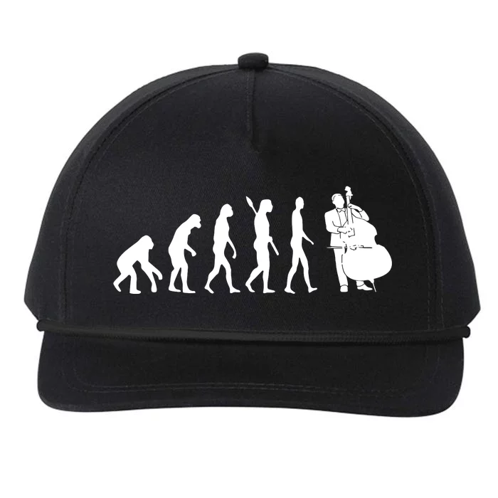 Bass Clef Double Bass Player Bass Guitarist Evolution Snapback Five-Panel Rope Hat