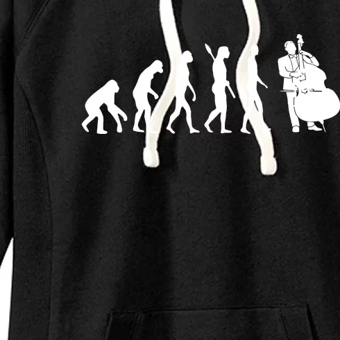 Bass Clef Double Bass Player Bass Guitarist Evolution Women's Fleece Hoodie