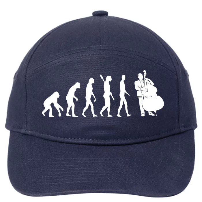 Bass Clef Double Bass Player Bass Guitarist Evolution 7-Panel Snapback Hat