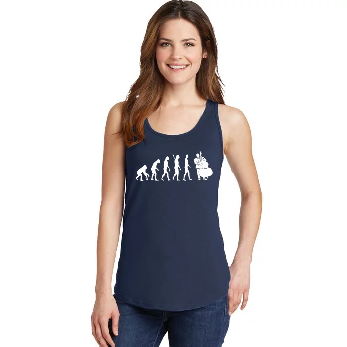 Bass Clef Double Bass Player Bass Guitarist Evolution Ladies Essential Tank