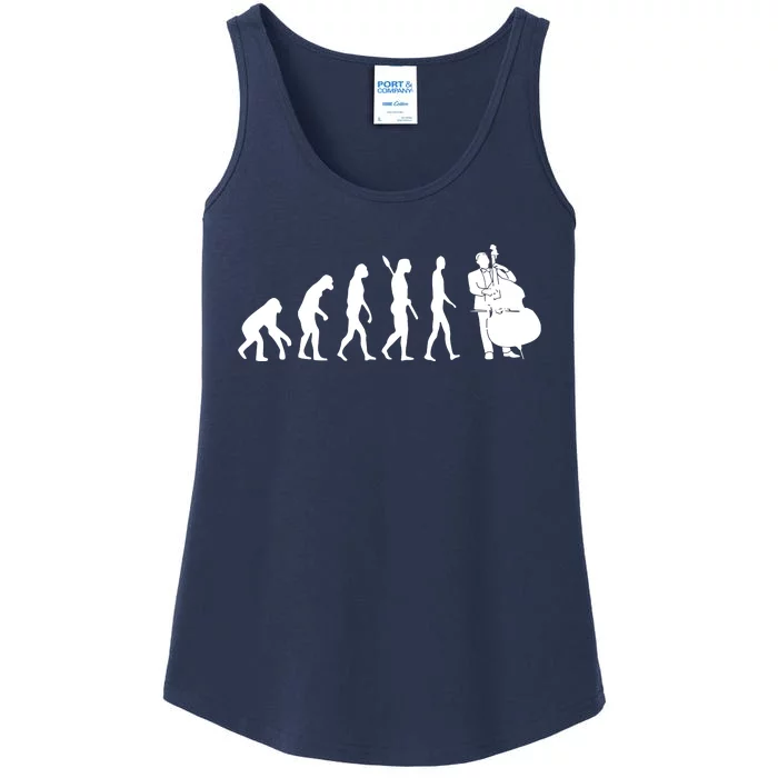 Bass Clef Double Bass Player Bass Guitarist Evolution Ladies Essential Tank