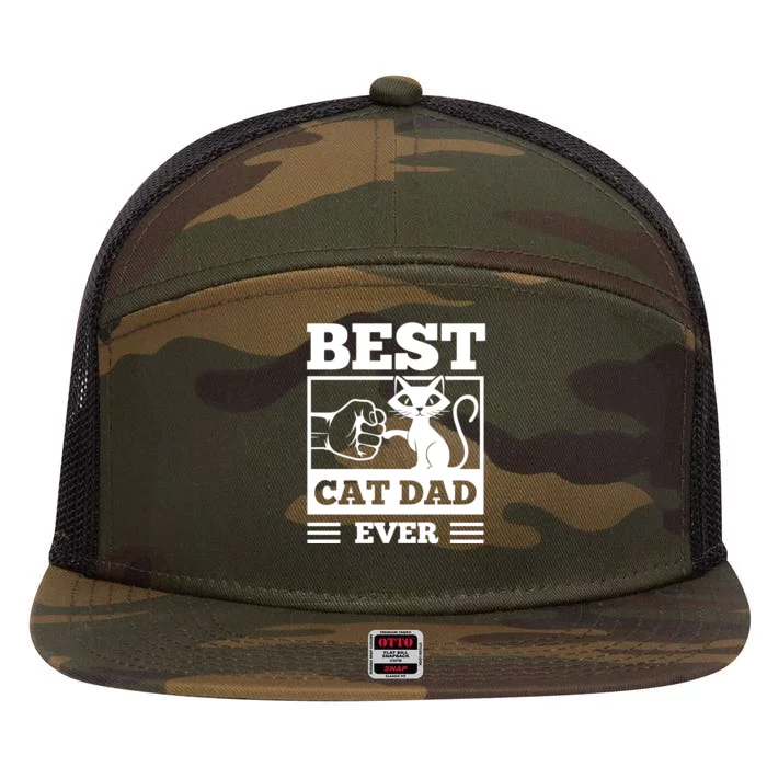 Best Cat Dad 7 Panel Mesh Trucker Snapback Hat