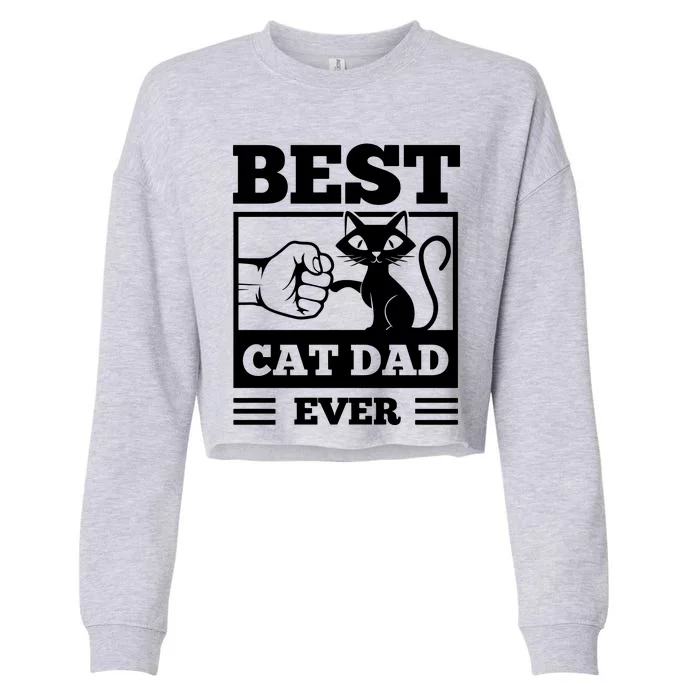 Best Cat Dad Cropped Pullover Crew