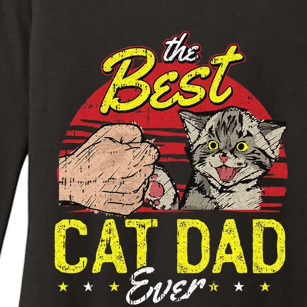 Best Cat Dad Ever Fathers Day Cute Kitten Kitty Lover Papa Womens CVC Long Sleeve Shirt