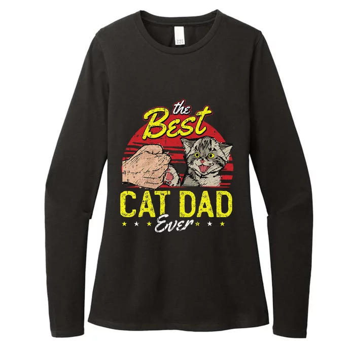 Best Cat Dad Ever Fathers Day Cute Kitten Kitty Lover Papa Womens CVC Long Sleeve Shirt