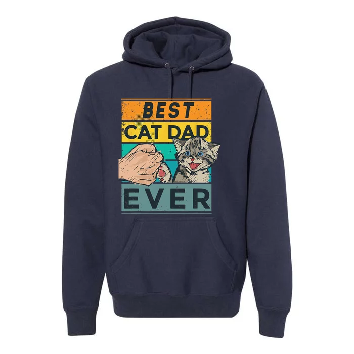 Best Cat Dad Ever Fathers Day Daddy Father Sayings Premium Hoodie