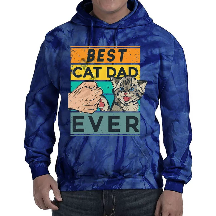 Best Cat Dad Ever Fathers Day Daddy Father Sayings Tie Dye Hoodie